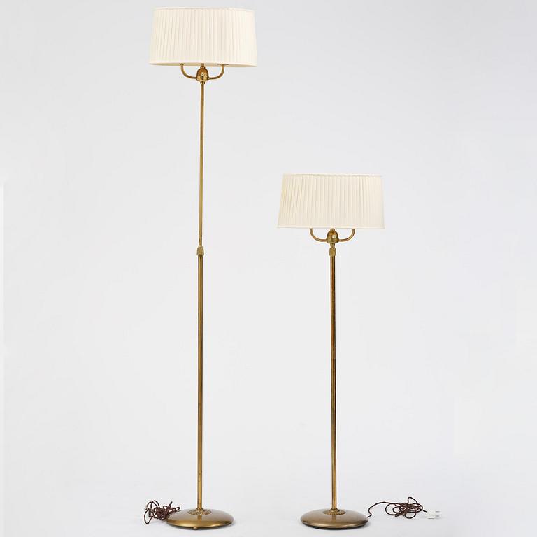 Bertil Brisborg, a pair of floor lamps model 31376, Nordiska Kompaniet, Sweden, 1940s.