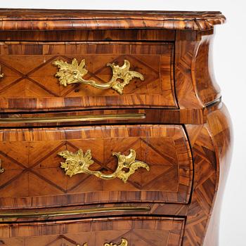 A Swedish parquetry rococo commode, Stockholm, later part 18th century.
