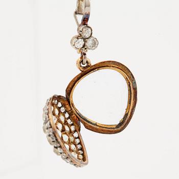A old cut diamond pendant. Late 19th century.