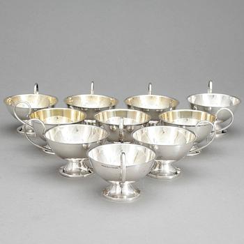 PUNSCHKOPPAR, 10 st, snarlika, flertalet märkta K&EC, 1969 och 1974, vikt ca 332 g.