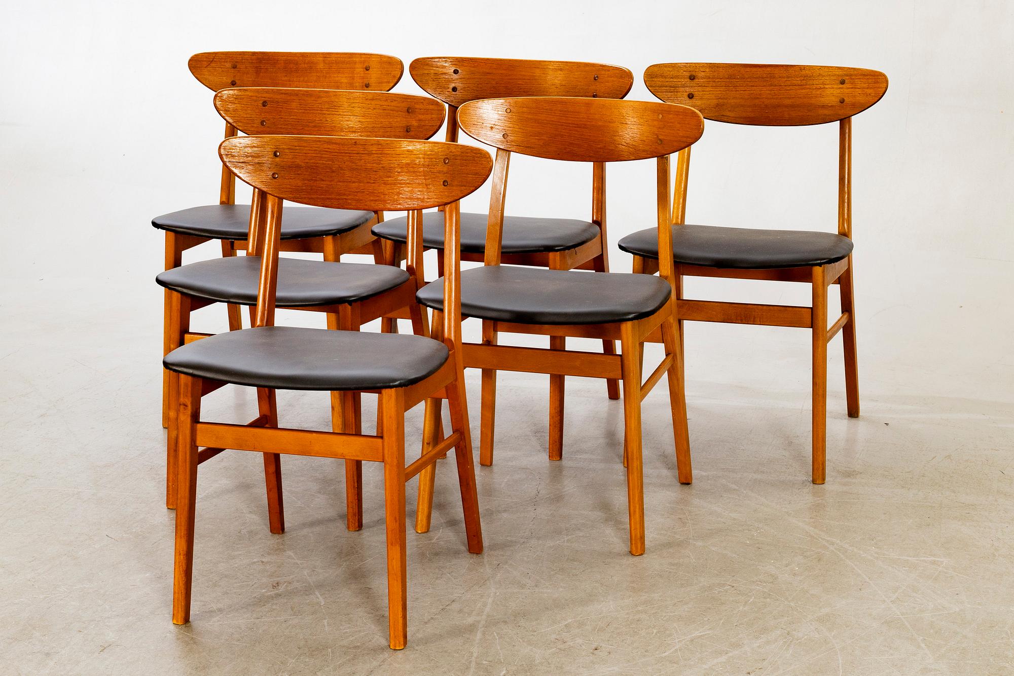 A SET OF SIX FARSTRUP CHAIRS DENMARK MID 20TH CENTURY. - Bukowskis
