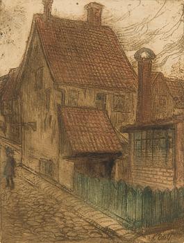 Albert Edelfelt, etsning, signerad.