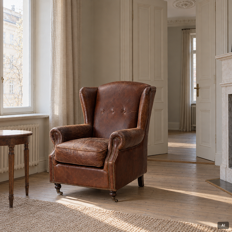 An armchair, contemporary.