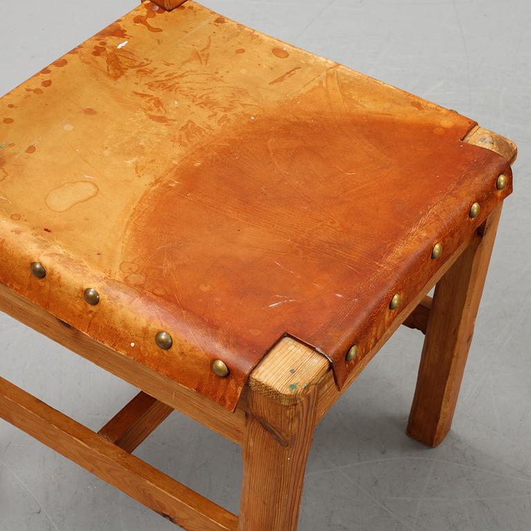 Six pine chairs, mid 20th Century.