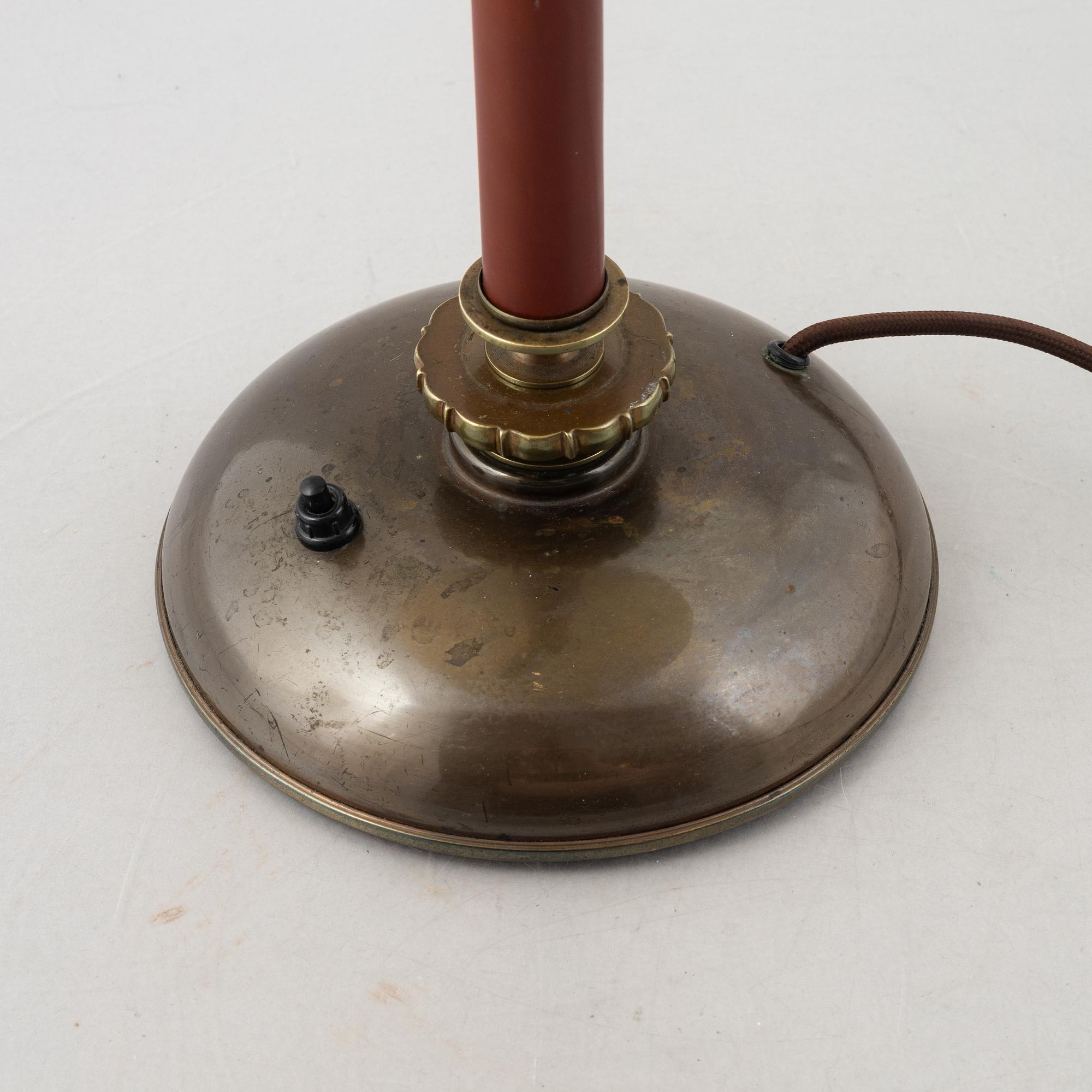 Einar Bäckströms Metallvarufabrik, a model '1290' table lamp, Malmö, 1930's.