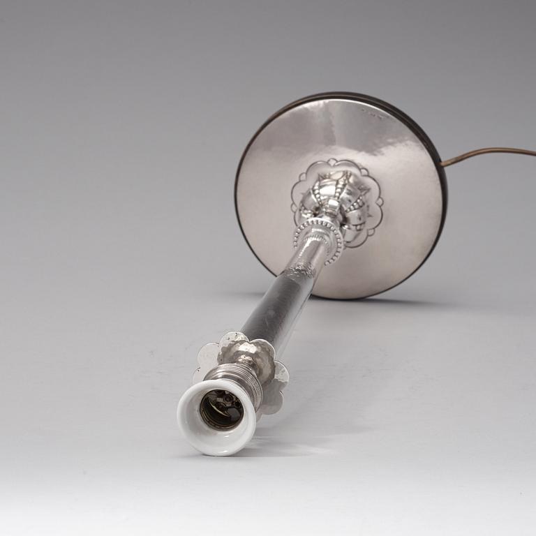 A C.G Hallberg silver table lamp, Stockholm 1927.
