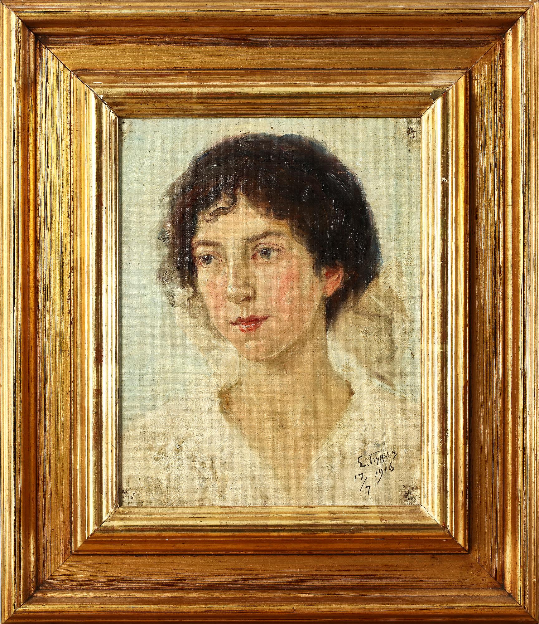 ERIK TRYGGELIN, olja på pannå, sign och dat 17/9 1916.