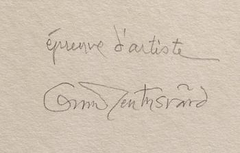 Oscar Reutersvärd, three color lithographs, signed épreuve d'artiste.