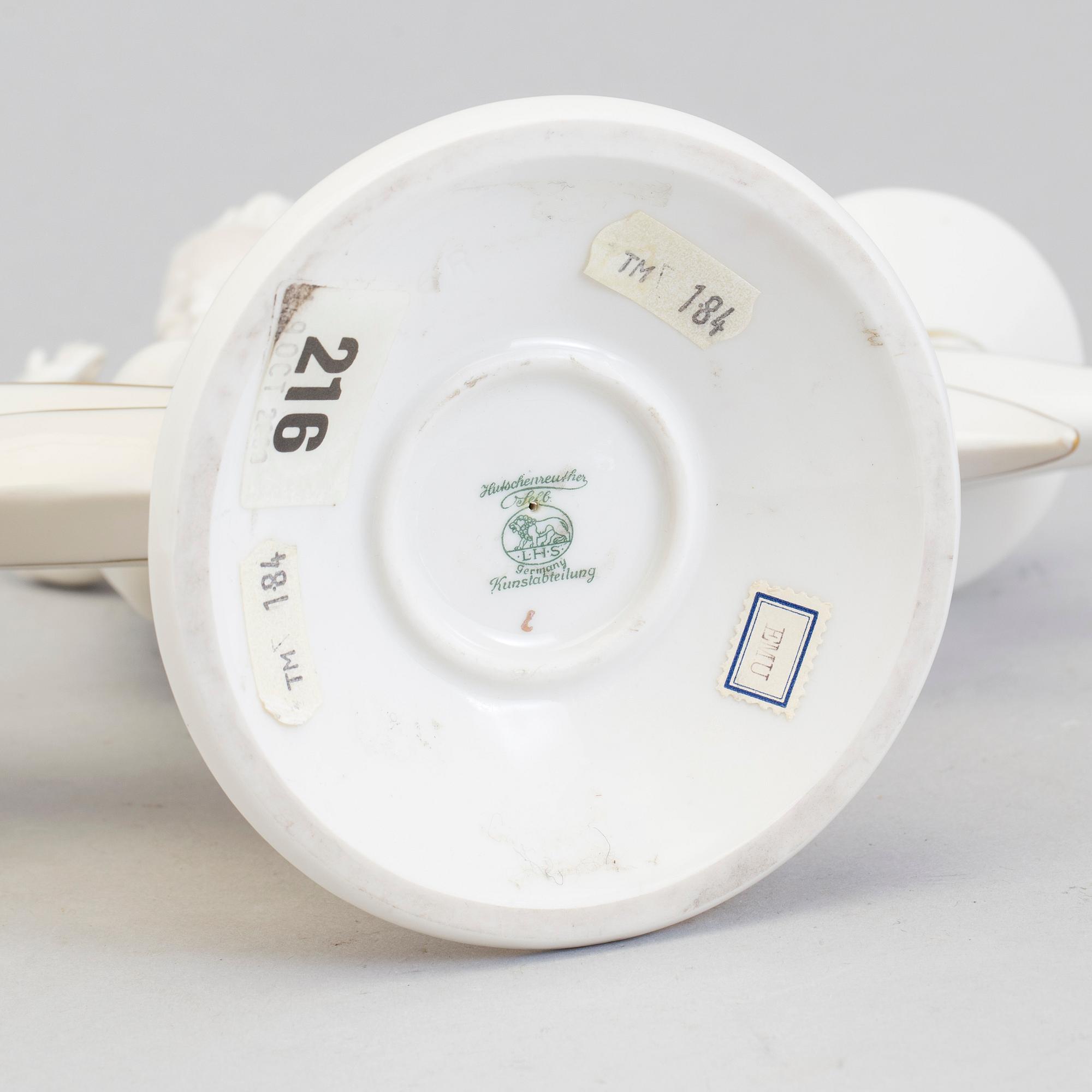 KARL TUTTER, kandelaber, porslin, Hutschenreuther, Tyskland.