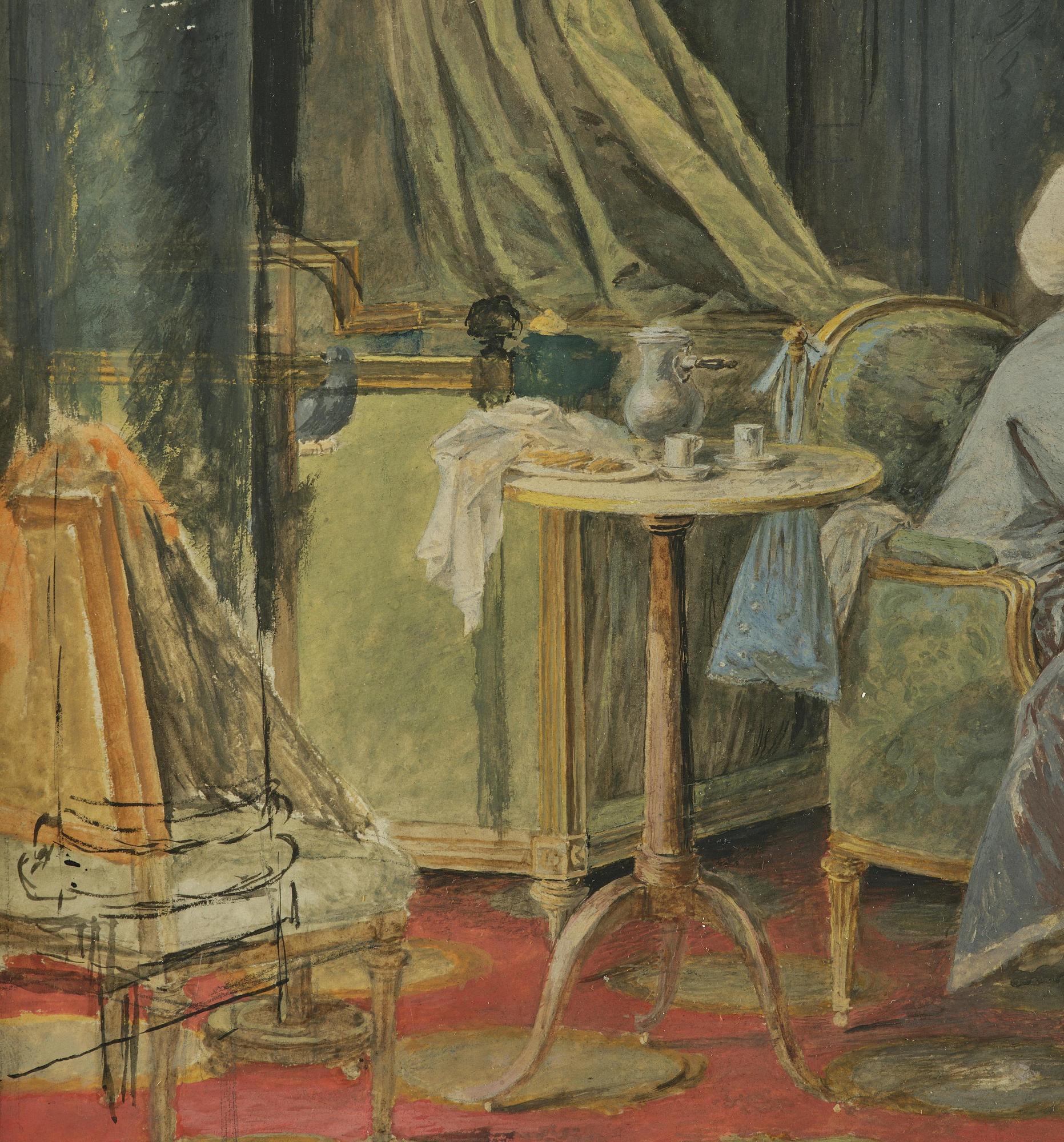 Niclas Lafrensen d.y., attributed to, Interior with conversing women.