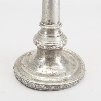 Martin Gustaf Moberg, a signed and dated 1786 pewter candle stick.