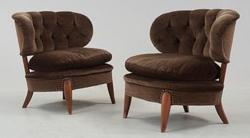 FÅTÖLJER, ett par, Otto Schultz, 1940-50-tal.