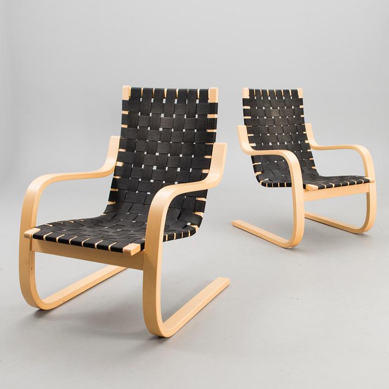 ALVAR AALTO, fåtöljer, ett par, modell 406 för Artek.