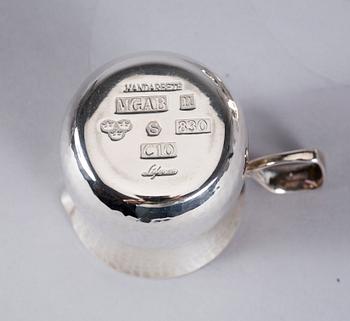 KAFFESERVIS, 4 delar, silver, Eric Löfman, Mgab, Uppsala. 1976-77. Total vikt ca 780 g.