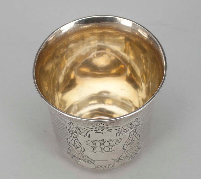 BÄGARE,  silver, Gustav Lindell/Kustaa Hiekka (1879-1899), Tammerfors 1881. Tot. vikt ca 53,6 g.