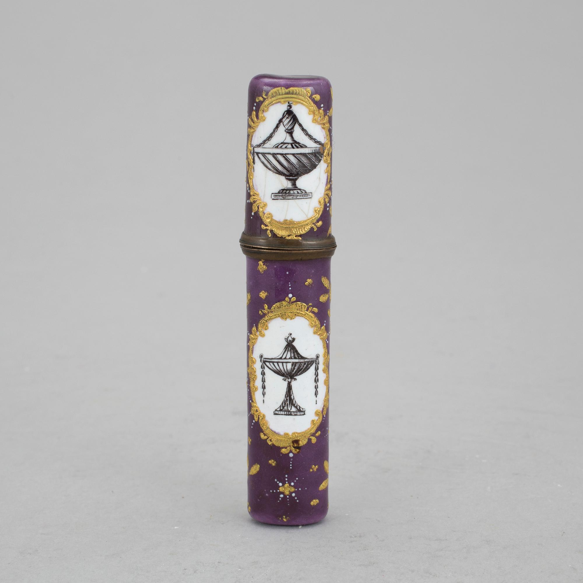 NÅLASK, emalj, 1800-tal.