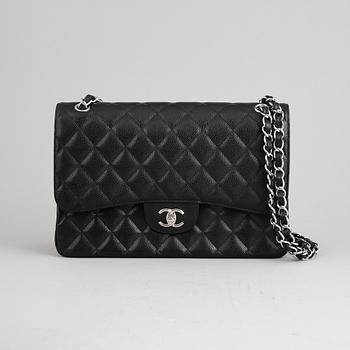 Chanel, a black caviar 'Jumbo Double Flap Bag', 2018.