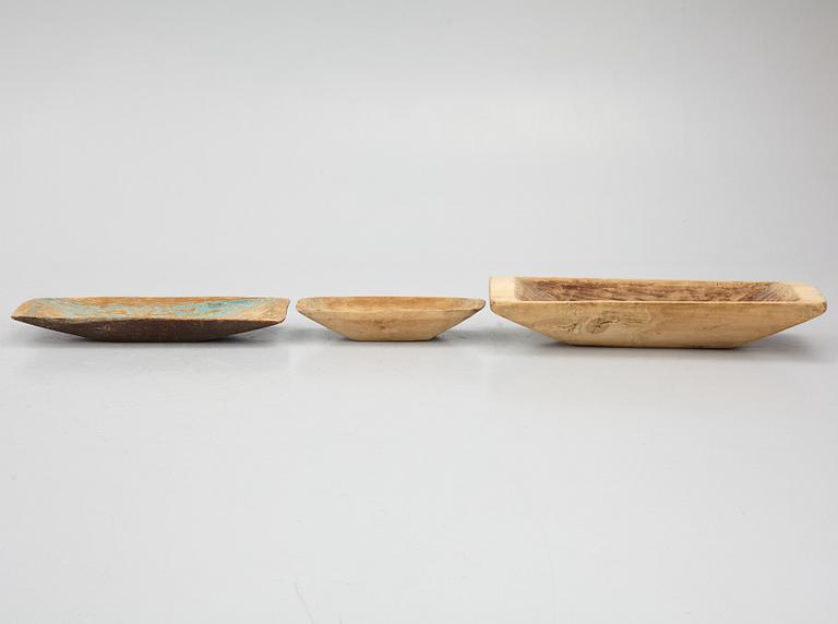 Three bread troughs, 19th century.