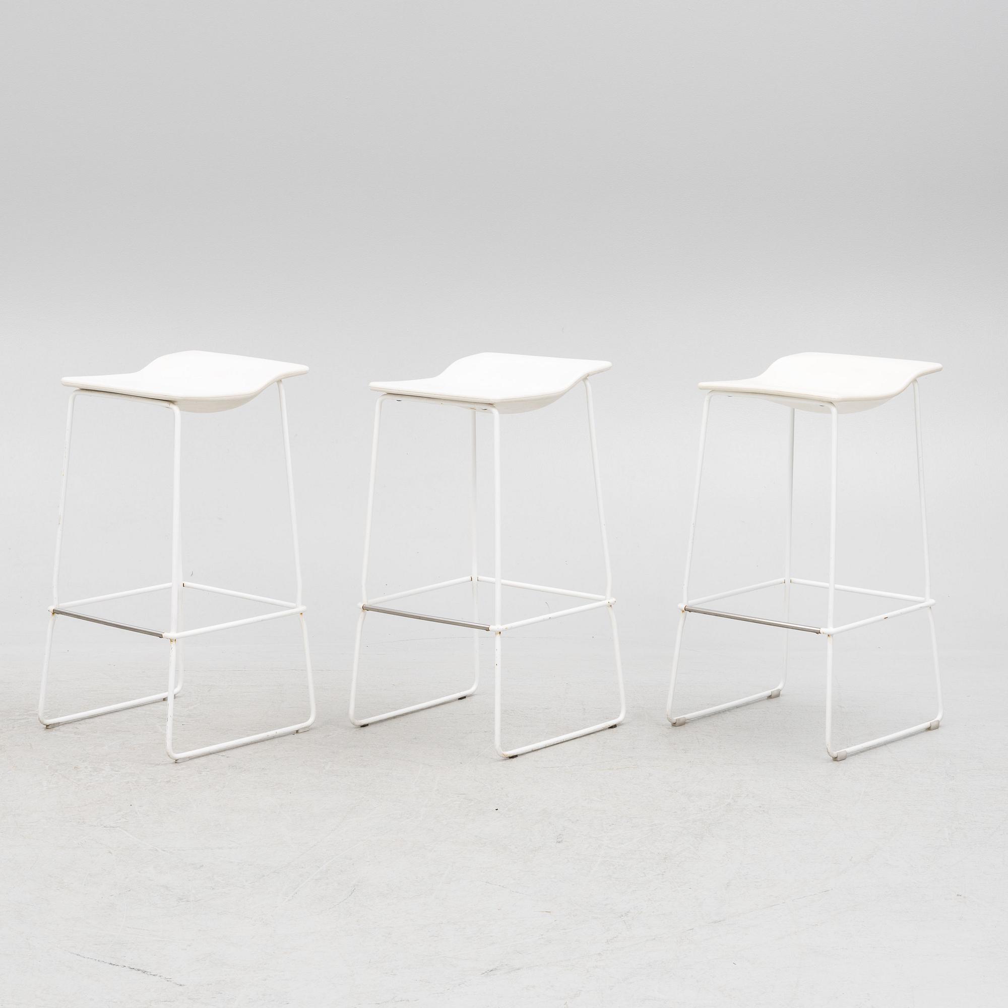 Patricia Urquiola, a set of 3 bar stools, "Last Minute", Viccarbe, 21st century.