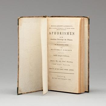 BOK, "Aphorismen aus der chemischen Physiologie der Pflanzen". Friedrich Alexander von Humboldt, Leipzig, 1794.