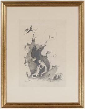 Einar Nerman · EINAR NERMAN, blyertsteckning. Signerad.
