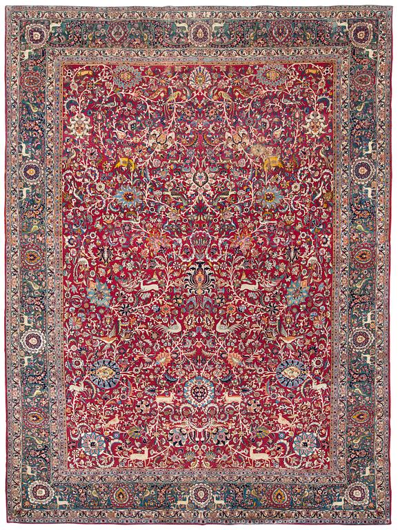 SEMIANTIK TEHERAN FIGURAL PART SILK. 355 x 270 cm.