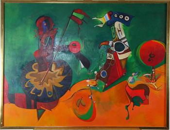 JOHANSSON, SVEN ERIK. Olja på pannå, sign o dat 1965.