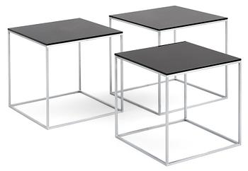 482. A Poul Kjaerholm 'PK-71' set of occasional tables, Fritz Hansen, Denmark.