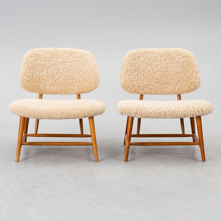 Alf Svensson, a pair of TeVe armchairs,  Studio Ljung's industries, Malmö, 1950s.