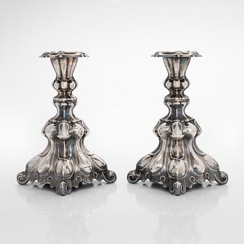 Kynttilänjalkapari, hopeaa, Kultakeskus, Hämeenlinna 1938.