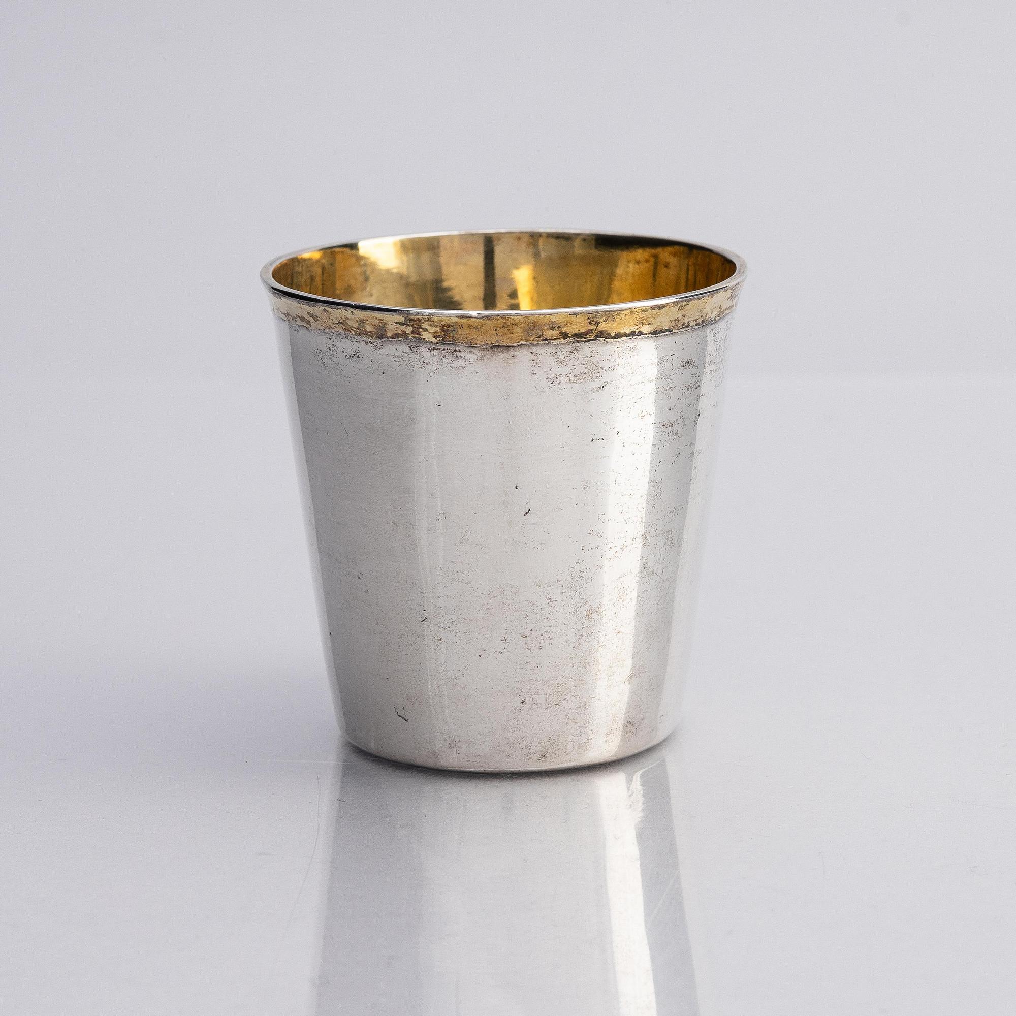 A Swedish parcel-gilt silver hunter’s beaker, mark of Pehr Zethelius, Stockholm 1771.