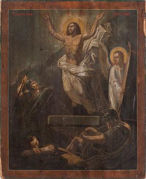 IKON, träpannå, Ryssland troligen 1800-tal.