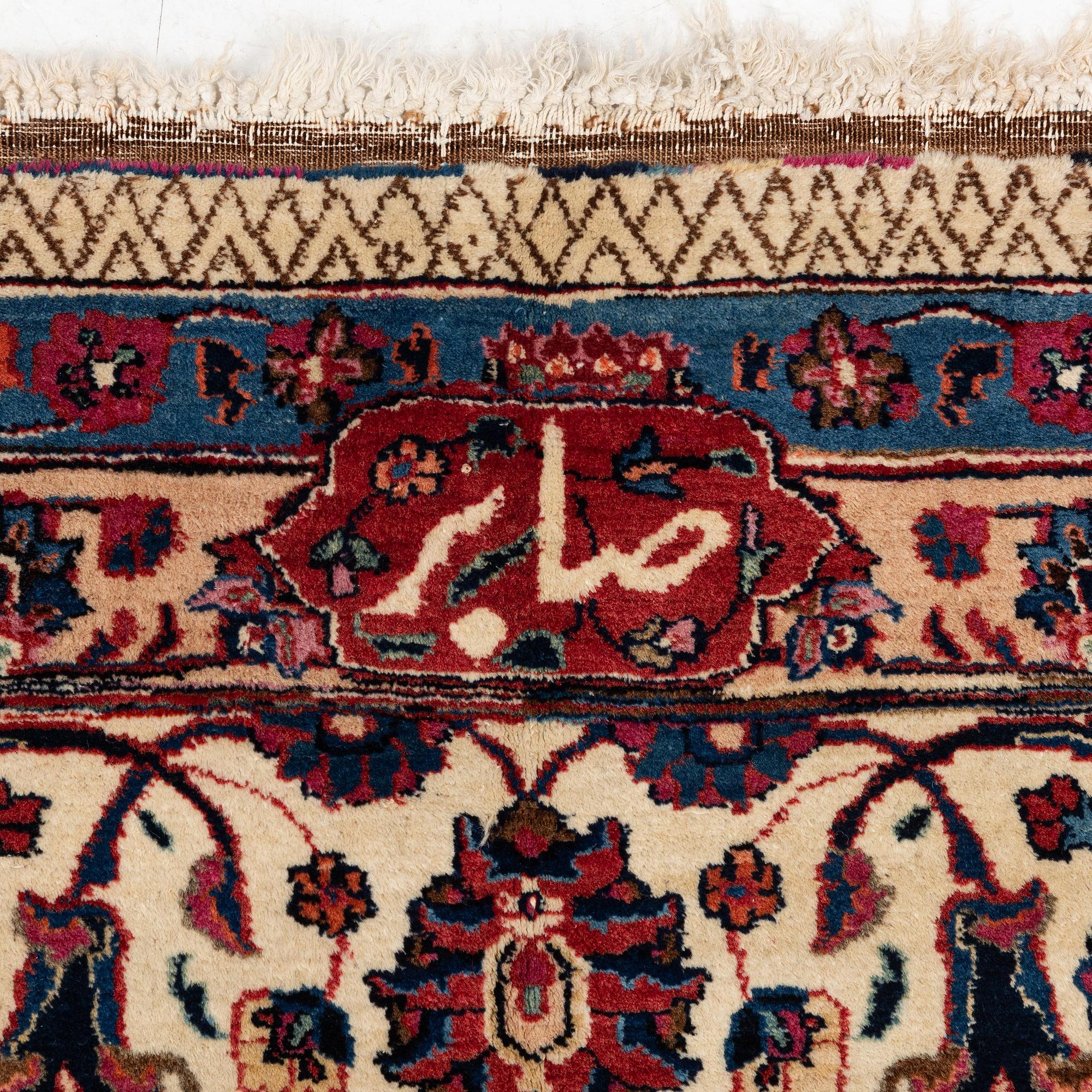 Antique Mashad carpet, Eastern Persia (Iran), signed Saber, c. 432 x 289 cm.