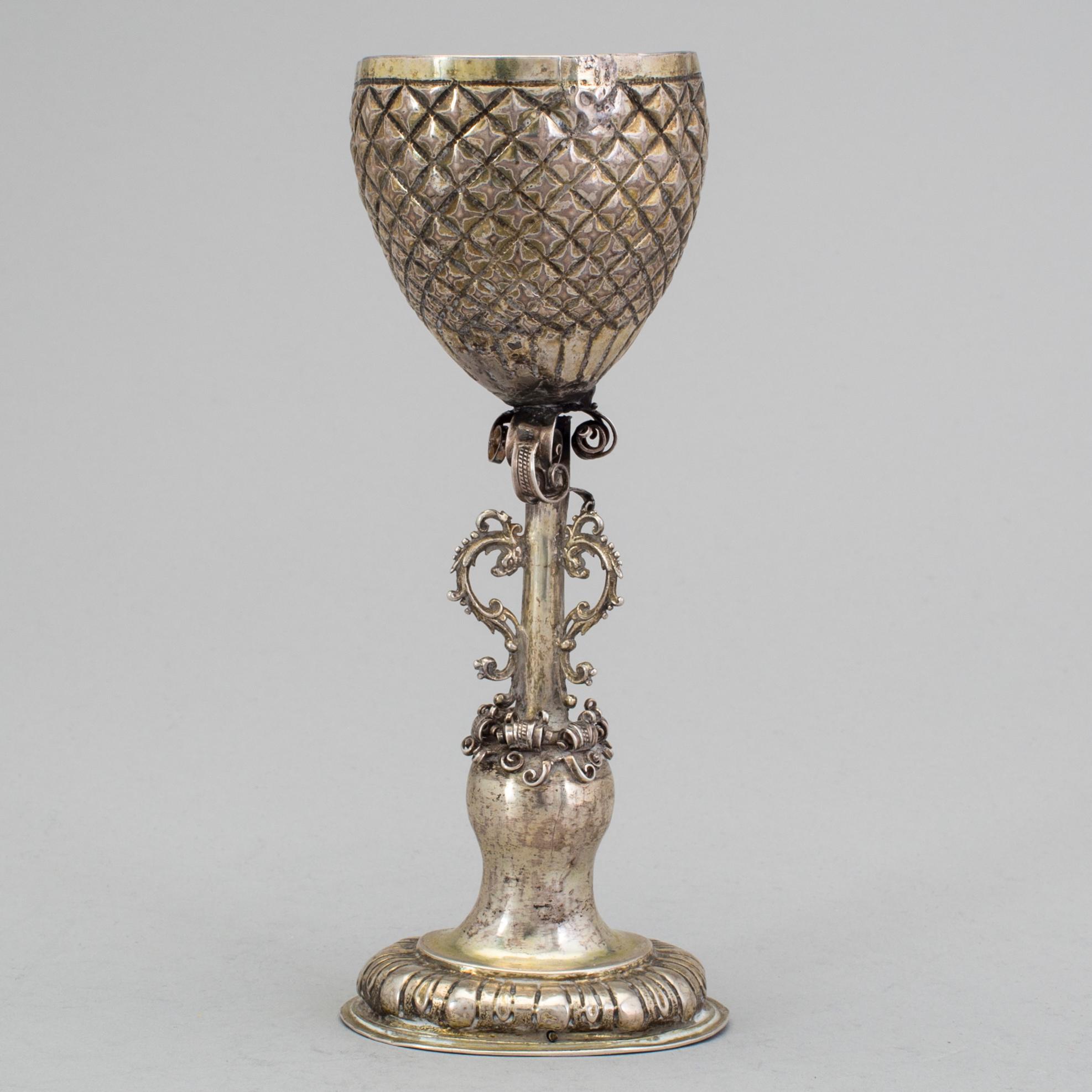 A German 17th century silver-gilt cup, mark of Georg Müllner, Nürnberg (1624-1659).
