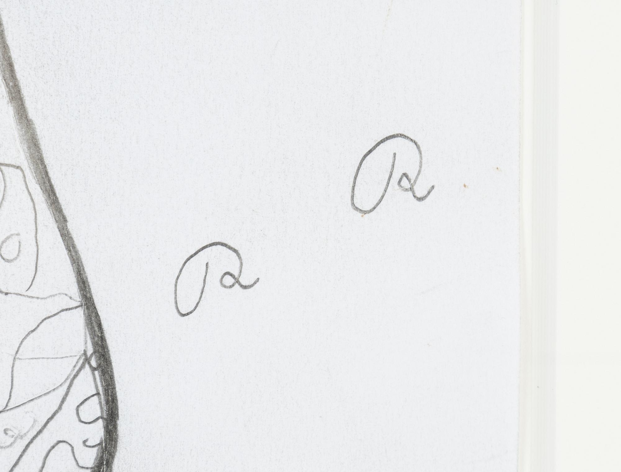 Roger Risberg, pencil on paper, signed RR.