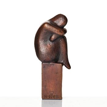 Lisa Larson, skulptur, "Meditation", brons, Scandia Present. ca 1978, nr 124.
