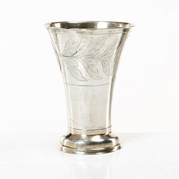 A silver beaker, mark of Carl Johan Österman, Turku, Finland 1838.
