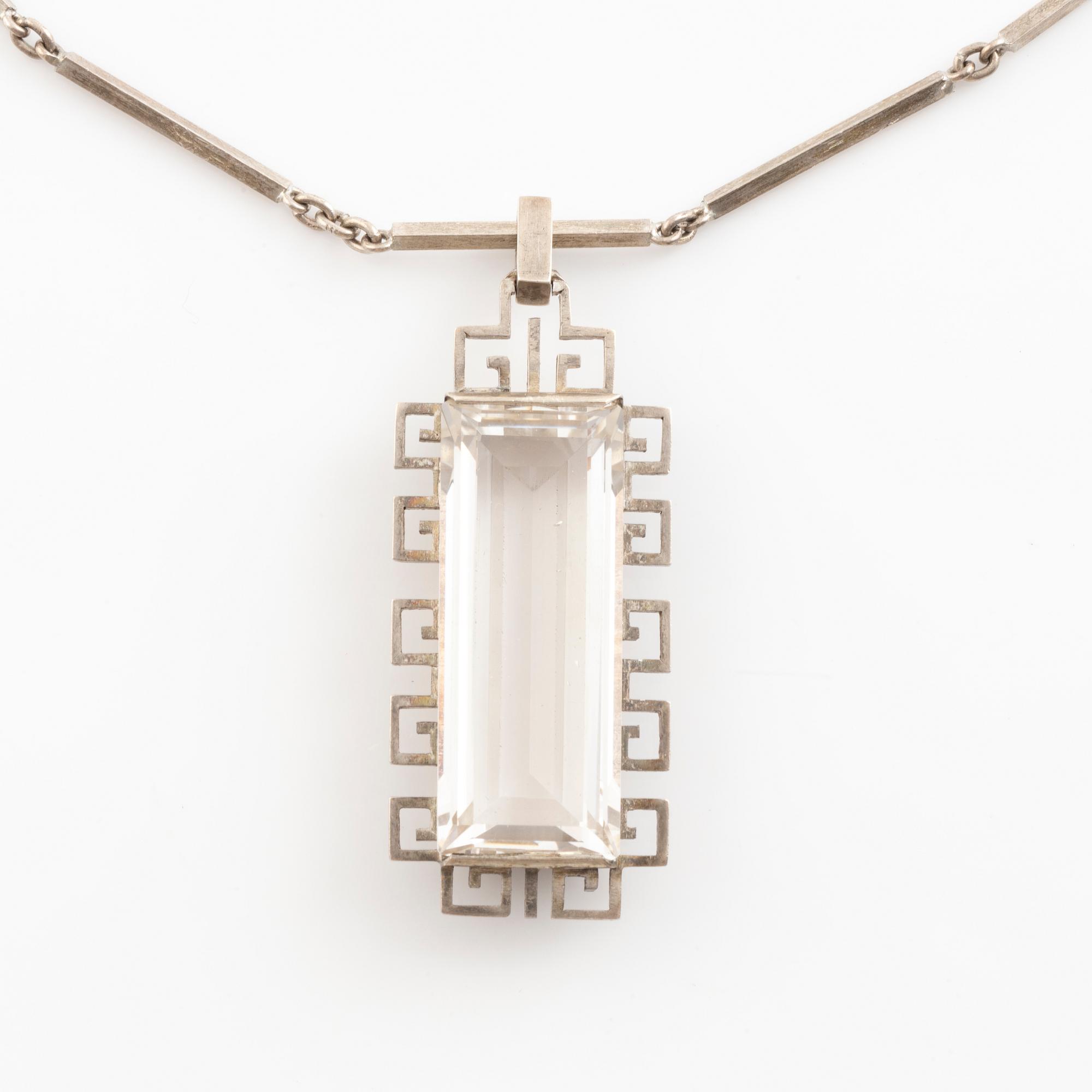 Stigbert, hänge, Bolidensilver med bergkristall.