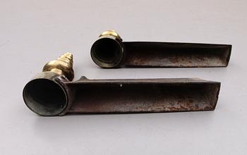 ELDHUNDAR, 1 par, gjutjärn och mässing, 1800-/1900-tal.
