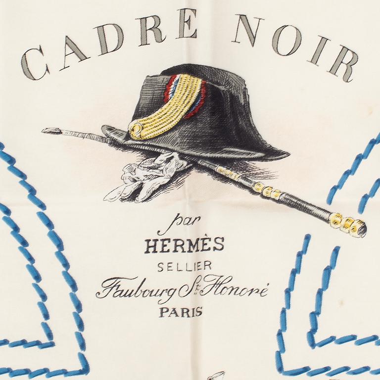 HERMÈS, scarf, "Cadre Noir," Margot Colonel G & H. Grygkar. Original issue, 1960.