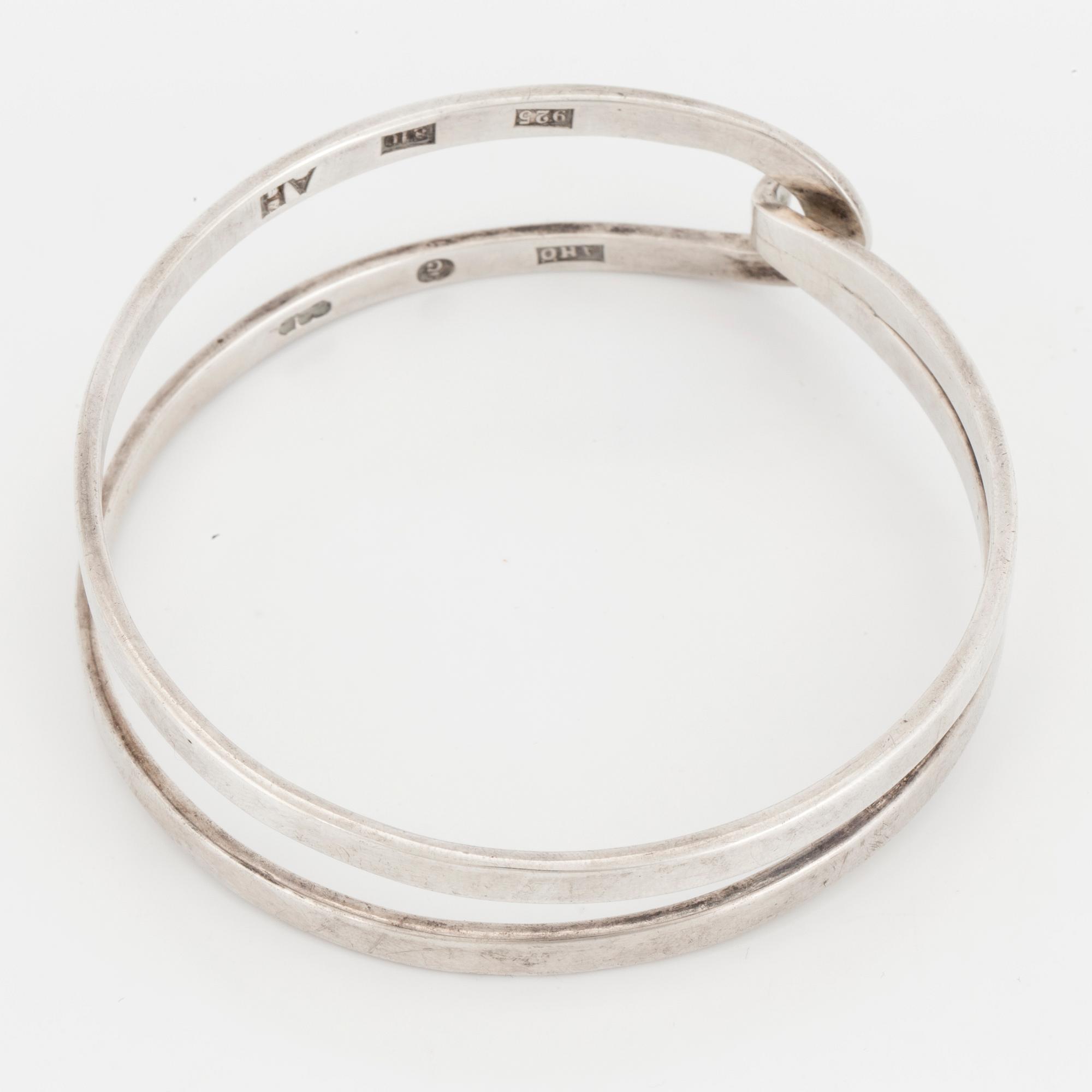 ANDERS HÖGBERG, stel armring, sterling silver, Göteborg 1979.