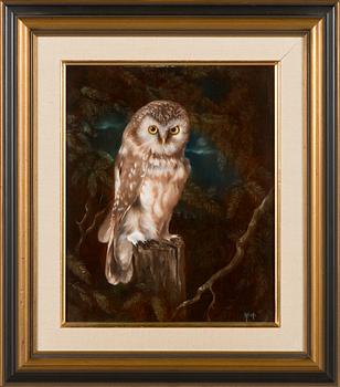 Mary Koski, oil on board, signed.