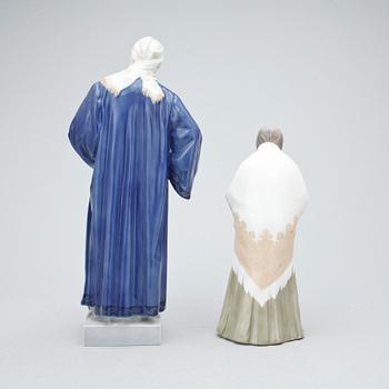 FIGURINER, 2 st, porslin, Royal Copenhagen, Danmark.