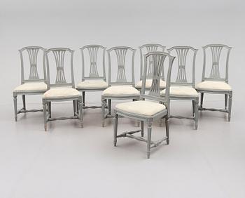 STOLAR, 8 st, gustaviansk stil, 1900-talets mitt.