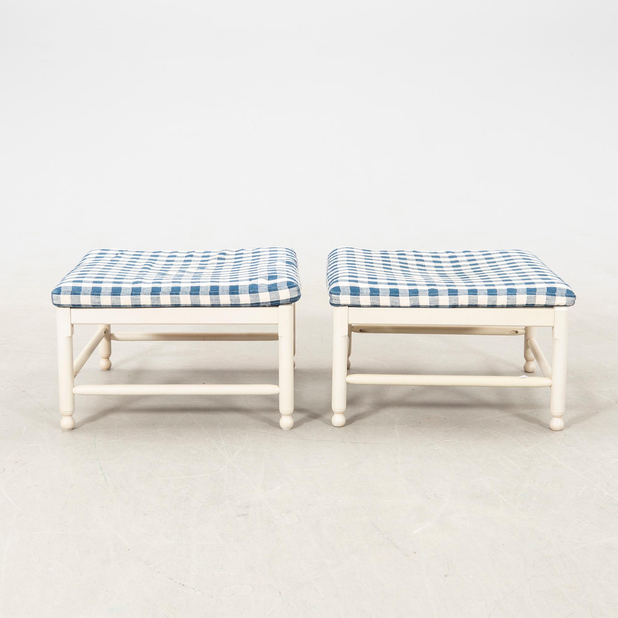 Footstools a pair, "Medevi brunn" from Ikea's 18th-century series, 1990s.