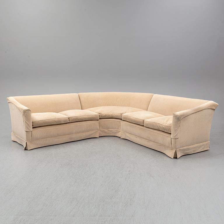 An end of the 20th Century sofa with cordory upholstery.