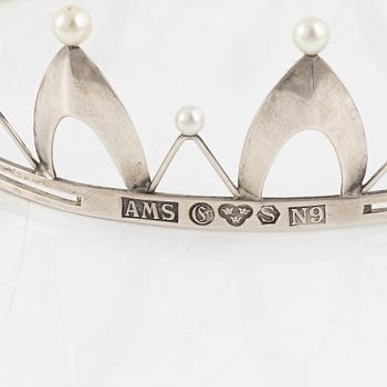 Arvo Saarela, a silver and pearl bridal crown, Enköping, Sweden 1963.
