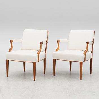 Josef Frank, a pair of armchairs, model 969, Svenskt Tenn.