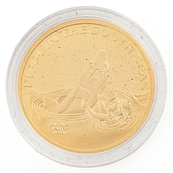 Gold coin, 21,6 karatm Pippi in the South Seas, 5 Niue dollars, 2015.