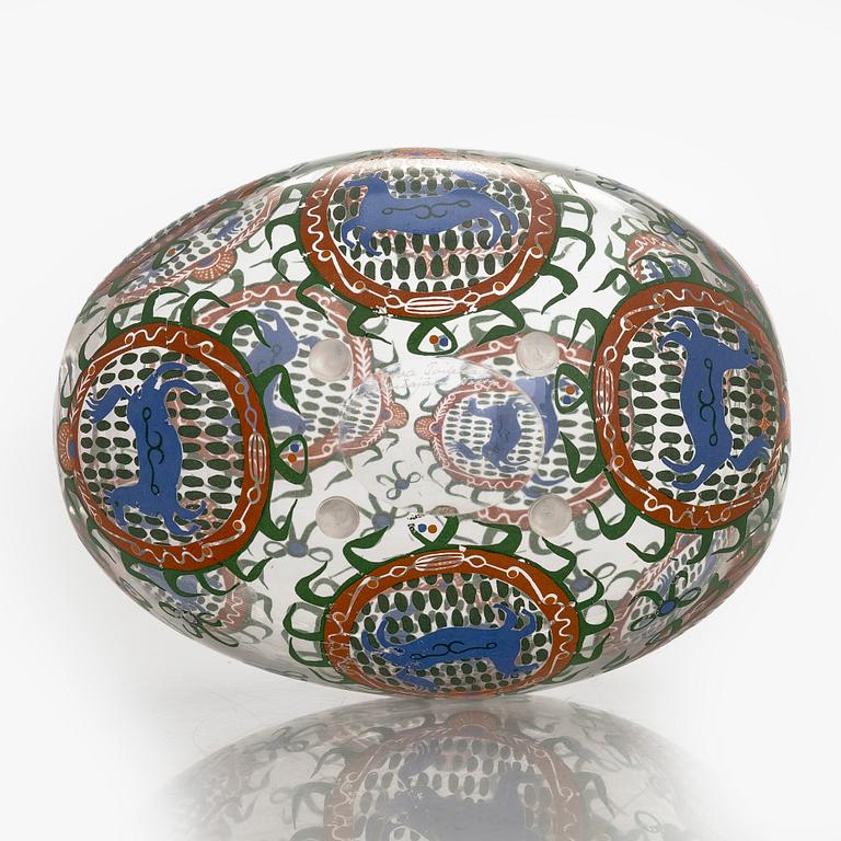 Oiva Toikka, skulptur /dekorationsägg,  signerad Oiva Toikka Nuutajärvi Notsjö.